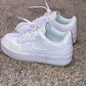 NEW NIKE WOMENS AF1 SHADOW ALL WHITE! Worn twice.